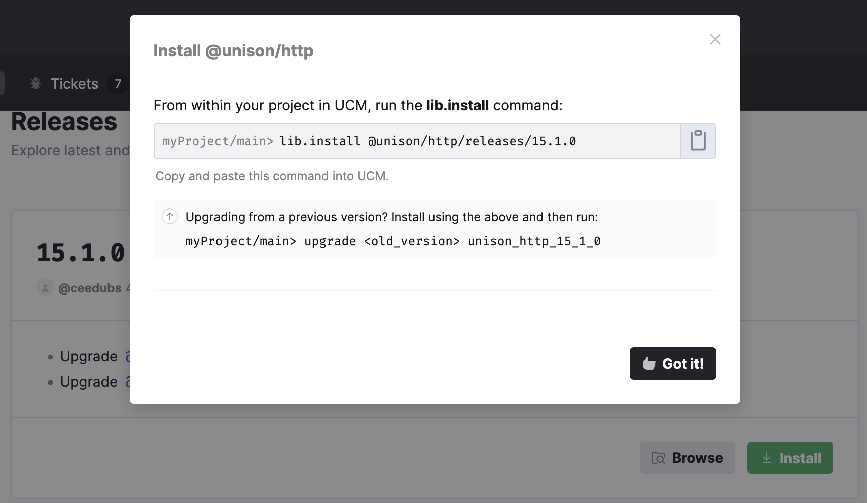 Instructions to upgrade